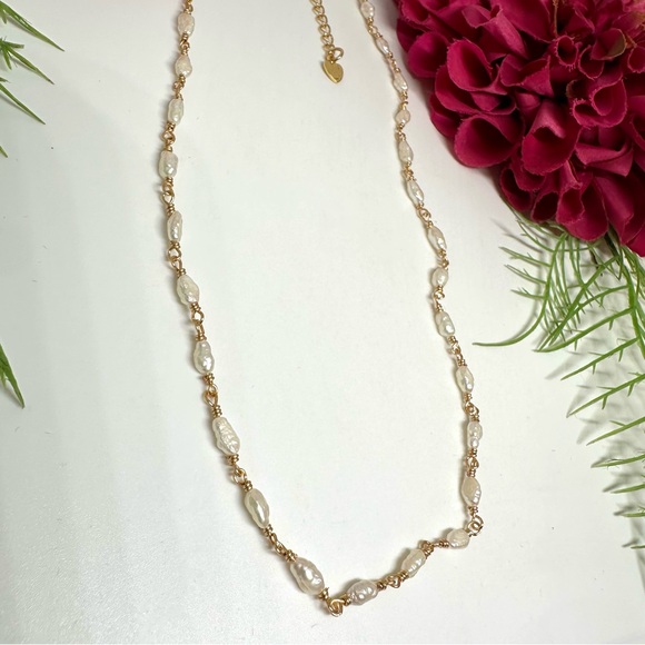 NEW⚜️Freshwater Pearl Hand Linked Necklace - Picture 2 of 5